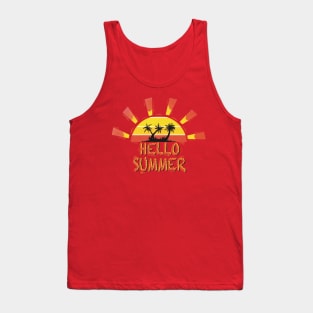 Hello summer happy last day of school teacher student Tank Top